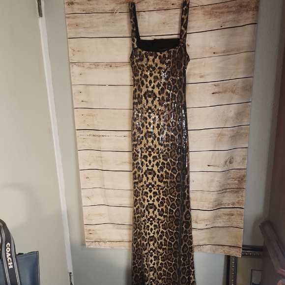 Dresses & Skirts - Leopard Print Sequin Dress